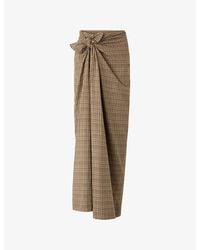 Soeur - Goa Checked Cotton Midi Skirt - Lyst