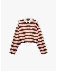 Prada - Stripe-Print Long-Sleeve Cotton-Jersey T-Shirt - Lyst
