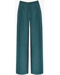 Ro&zo - Wide-leg High-rise Pinstripe Woven Trousers - Lyst