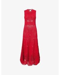 Erdem - Flared Crochet Cotton Midi Dress - Lyst