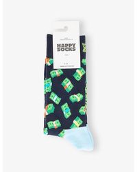 Happy Socks - Money Stretch-Cotton Blend Socks - Lyst