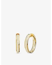 Apm Monaco - Riviera Alloy And Cubic Zirconia Hoop Earrings - Lyst