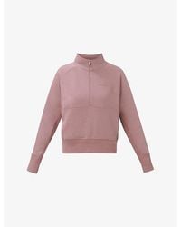 Sweaty Betty - Revive Rib Mix Half-Zip Cotton-Jersey Sweatshirt - Lyst