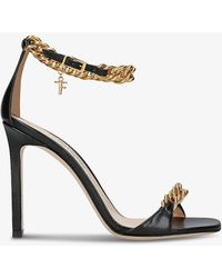 Tom Ford - Chain-strap 105 Leather Heeled Sandals - Lyst