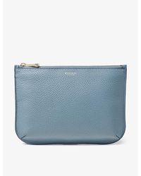 Aspinal of London - Ella Large Grained-leather Pouch - Lyst
