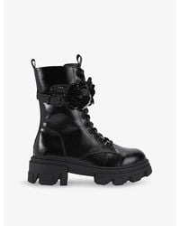KG by Kurt Geiger - Trekker Cuff Patent-Leather Ankle Boots - Lyst