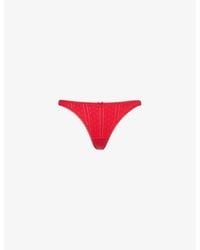 Cou Cou Intimates - Mid-Rise Pointelle-Pattern Cotton Thong - Lyst