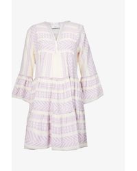 Devotion Ella Abstract-pattern Cotton Mini Dress - Purple