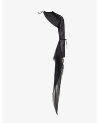 Reem Alkanhal - Half-Sleeve Semi-Sheer Silk Bolero Top - Lyst