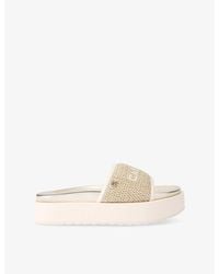 Carvela Kurt Geiger - Sorrento Flatform Faux-Leather Slider Sandals - Lyst