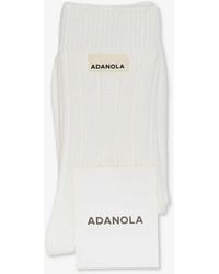 ADANOLA - Logo-pattern Stretch Cotton-blend Socks - Lyst