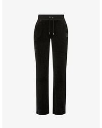 Juicy Couture - Relaxed-fit Straight-leg High-rise Velour jogging Botto - Lyst
