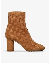 Bottega Veneta - Atomic Intrecciato-Weave Heeled Leather Ankle Boots - Lyst