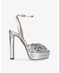 Aquazzura - Ce Soir 130 Plateau Leather Sandals - Lyst