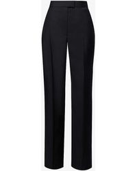 Alexander McQueen - Pressed-crease Buttoned-pocket Regular-fit Straight-leg Wool Trousers - Lyst