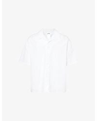 Loewe - Monogram-Embroidery Short-Sleeves Cotton-Poplin Shirt - Lyst