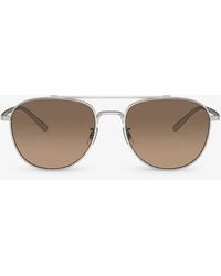Oliver Peoples - Ov1335st Rivetti Pilot-frame Titanium Sunglasses - Lyst