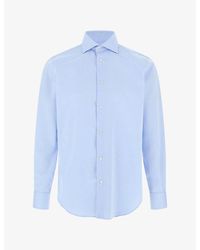 BOGGI - Checked Non-Iron Regular Fit Cotton Shirt - Lyst
