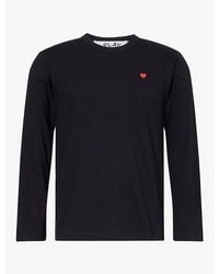COMME DES GARÇONS PLAY - Heart Motif-Logo Long-Sleeve Cotton T-Shirt - Lyst