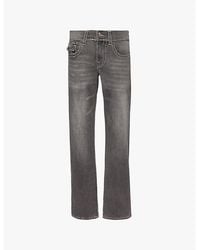TRUE RELIGION - Ricky Big T Flap Exposed-Stitching Straight-Leg Slim-Fit Stretch-Denim Blend Jeans - Lyst