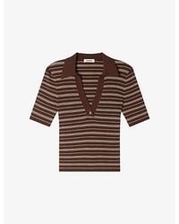 Sandro - Stripe Polo Shirt - Lyst