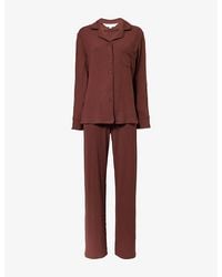 THE NAP CO - Ribbed Wide-Leg Stretch-Woven Pyjama Set - Lyst