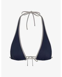 Skims - Signature Swim Halter Plunge Bikini Top - Lyst