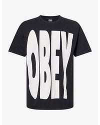 Obey - Logo-Print Relaxed-Fit Cotton T-Shirt - Lyst