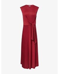 ME+EM - Sleeveless Tie-Front Cotton-Jersey Maxi Dress - Lyst