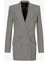 Givenchy - Houndstooth-pattern Double-breasted Wool Jacket - Lyst