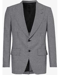 Tom Ford - Atticus Houndstooth-patterned Wool, Mohair And Silk-blend Blazer - Lyst
