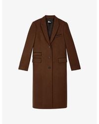 The Kooples - Notched-Lapel Single-Breasted Wool-Blend Coat - Lyst