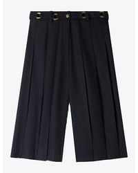 Sandro - Pleated Long-Line Wool-Blend Shorts - Lyst