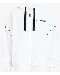 AllSaints - Amphia Logo Text-print Organic-cotton Hoody X - Lyst