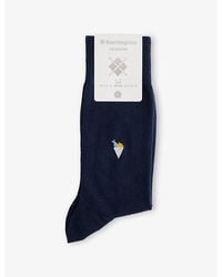 Burlington - Graphic-Embroidered Stretch-Cotton And Polyamide Socks - Lyst