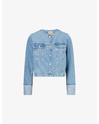 PAIGE - Dean Round-Neck Denim Jacket - Lyst
