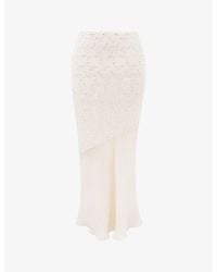 House Of Cb - Lana Broderie-Anglaise Cotton-Blend Maxi Skirt - Lyst