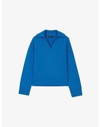 Maje - Open-Collar Stretch Wool And Cashmere-Blend Jumper - Lyst