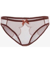 Agent Provocateur - Lorna Panelled Lace And Mesh Briefs - Lyst