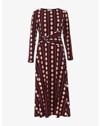 Phase Eight - Eugenie Spot-Print Jersey Midi Dress - Lyst