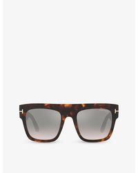 Tom Ford - Tr001324 Ft0847 Square-frame Tortoiseshell Acetate Sunglasses - Lyst
