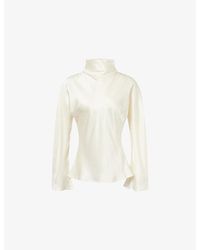 RÓHE Frames - High Cowl-Neck Satin Top - Lyst