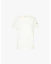 Moncler - Logo-Embroidered Round-Neck Cotton-Jersey T-Shirt - Lyst