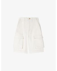 Sandro - Wide-Leg High-Rise Cotton Bermuda Shorts - Lyst