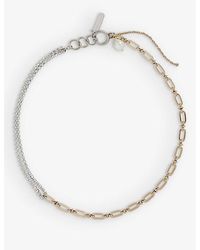 Justine Clenquet - Jamie Asymmetrical Palladium And 24ct Yellow Gold-plated Brass Choker Necklace - Lyst