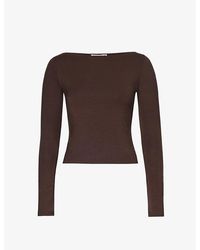 Reformation - Wiley Scoop-neck Stretch-woven Top - Lyst