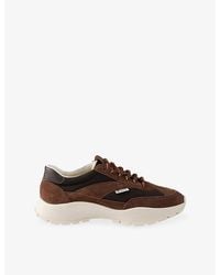 Prada - Panelled Woven And Suede Trainers - Lyst