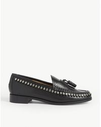 Sandro Crinkled Leather Tasselled Loafers - Black