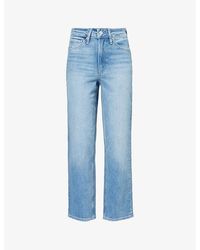 PAIGE - Sarah Straight-leg Mid-rise Stretch-organic Denim Jeans - Lyst