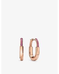 Tiffany & Co. - Tiffany Lock Small 18Ct Rose- And 0.06Ct Sapphire Earrings - Lyst